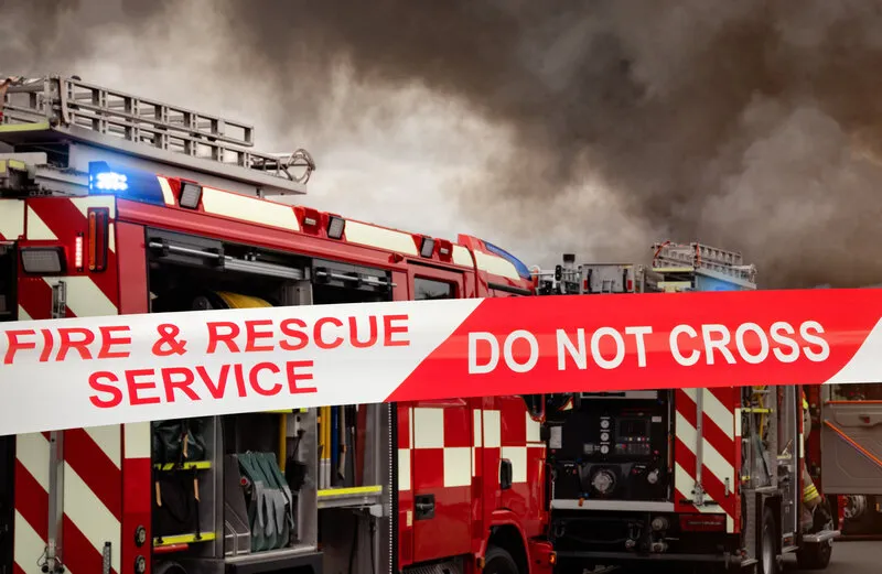 Fire and rescue services at emergency scene